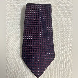 Joseph & Feiss Burgundy and Black Diamond-Check Silk Tie